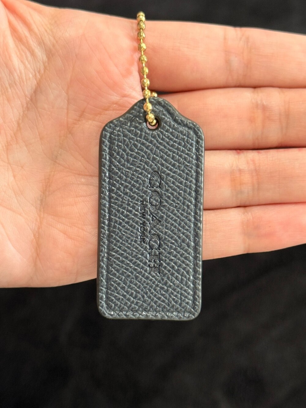 2.25" Modern Coach Leather Key Fob Keychain Hang Tag Hangtag